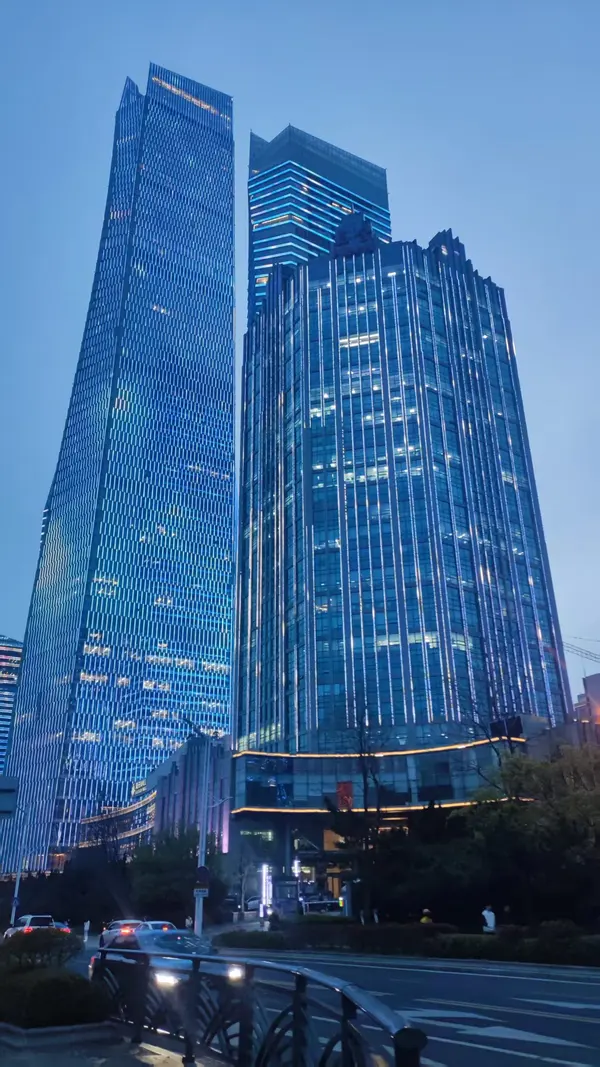 Office towers at blue hour